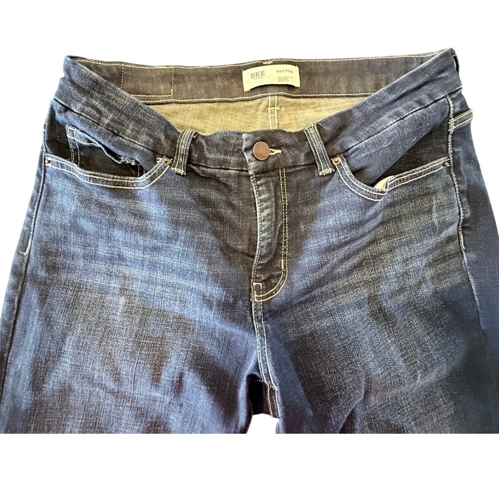 BKE Denim Womens Dark Wash Flare Leg Jeans 29x32 Stretch Cotton Blend Indigo - Picture 5 of 10